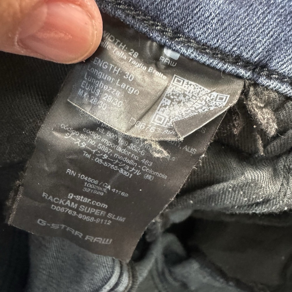 G-Star Raw Rackam Super Slim Stretch Denim Mens Jeans Size 28x30 - Picture 5 of 6